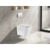 Invena Paros, vas WC suspendat Rimless 465x350x360 mm + scaun toaleta SLIM cu inchidere lenta, alb lucios, INV-CE-90-001-W