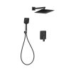 Invena Siros, set de duș ascuns cu cap de duș cu efect de ploaie 25x25 cm și cap manual, negru mat, INV-BS-90-011-A