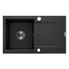 Invena Tesalia, chiuveta granit 1 camera cu scurgere 760x440x160 mm + sifon automat cromat, INV-AZ-01-043-B