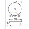 Invena Tinos, chiuveta ceramica blat 39,5x39,5x13,5 cm, negru-alb, INV-CE-43-041-C