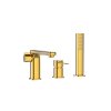 Invena Trend, baterie de baie cu 3 orificii, auriu lucios, INV-BW-02-S09-V