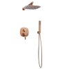 Invena Trend, set de duș ascuns cu ploaie și cap manual, cupru mat, INV-BS-02-014-V