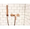 Invena Trend, baterie de duș cu set de duș manual cu punct, cupru mat, INV-BN-02-014-V