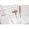 Invena Trend, baterie pentru cadă cu set de duș manual punct, cupru mat, INV-BW-02-014-V