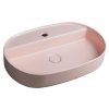 Isvea, Chiuveta blat ceramica INFINITY OVAL, 60x40 cm, roz somon mat, 10NF65060-2S