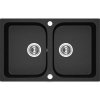 Laveo Celia, chiuveta granit cu 2 camere 760x480x184 mm, negru, LAV-SBC_720T
