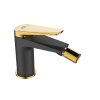 Laveo Rubio, robinet bideu h-129 cu dop de scurgere ClickClack, negru-auriu lucios, LAV-BVR_732G