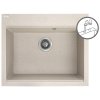 Laveo Tau, chiuveta granit cu 1 camera 600x500x215 mm, bej, LAV-SBT_4106