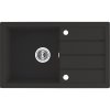 Laveo Trzynastka, chiuvetă granit cu 1 cameră 790x480x185 mm, pete negre, LAV-SBP_711T