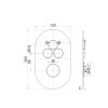 Mereo, robinet termostatic cu buton ascuns - 3 căi - capac oval, MER-CB60157TB
