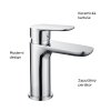 Mereo, Baterie lavoar, Viana, cu clic-clac CH03VS, crom, MER-CBE10104C