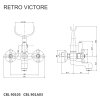 Mereo, Baterie pentru cada montată pe perete, Retro Victoria, 150 mm, fără accesorii, crom, MER-CBL90103