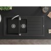 Mexen Andres Chiuveta de bucatarie granit cu 1,5 camere cu scurgere 100x50 cm si robinet de bucatarie Telma, negru, 6515-77-670200-00