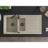 Mexen Andres, chiuveta granit 1000x500x200 mm, 1,5 camere, bej cu sifon negru, 6515101510-69-B