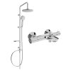 Mexen Carl, set de duș cu duș cu efect de ploaie și robinet termostatic pentru baie NOX, crom, 77350240-00