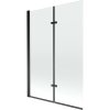 Mexen Castor, paravan de baie cu 2 aripi 120 x 150 cm, sticlă transparentă de 6 mm, profil negru, 892-120-002-70-00