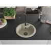 Mexen Diego, chiuveta granit cu 1 camera 488x488x167 mm, sifon negru, robinet Telma negru mat, bej, 6512-69-670200-70