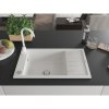 Mexen Elias, chiuveta granit 1 camera cu scurgere 80x48 cm si baterie bucatarie Telma, alb, 6511-20-670200-20