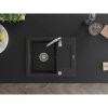 Mexen Enzo, chiuveta granit 1 camera cu scurgere 58x47 cm si robinet de bucatarie Telma, negru-argintiu, 6506-73-670200-00