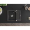 Mexen Enzo, chiuveta granit 1 camera cu scurgere 58x47 cm si robinet de bucatarie Telma, negru-patat, 6506-76-670200-76