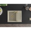 Mexen Enzo, chiuveta granit 576x465x174 mm, 1 camera, bej cu sifon auriu, 6506571005-69-G