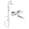 Set de duș Mexen Erik cu duș cu efect de ploaie și robinet de duș Cube, crom, 77910205-00