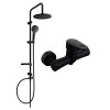 Set de duș Mexen Erik cu duș cu efect de ploaie și robinet de duș Kama, negru mat, 72540205-70