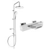 Mexen Erik, set de duș cu duș cu efect de ploaie și robinet termostatic pentru baie CUBE, crom, 77360205-00