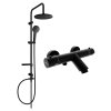 Mexen Erik, set de duș cu duș cu efect de ploaie și robinet termostatic pentru baie KAI, negru mat, 77300205-70