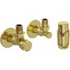 Kit supapă unghiulară Mexen G00 cu cap termostatic și capace, auriu lucios, W901-900-904-50