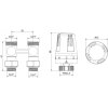 Mexen G01, set termostatic DN50, drept 1/2"x3/4" și cap termostatic M30x1,5 mm, oțel, W912-012-918-01