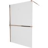 Mexen Kioto+, paravan de duș cu poliță și suport pentru prosoape 140 x 200 cm, sticlă mată 8 mm, profil auriu roz, 800-140-121-60-30