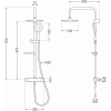 Set dus Mexen KX33 cu robinet termostatic Kai, crom/alb, 771503391-21