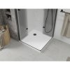 Mexen Lima Duo, cabină de duș cu ușă rabatabilă cu 2 canape 80 (uşă) x 80 (uşă) cm, sticlă transparentă 6 mm, profil negru + cadă de duș subțire 5 cm albă cu sifon negru, 856-080-080-70-02-4010B