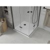 Mexen Lima Duo, cabină de duș cu ușă rabatabilă cu 2 canape 80 (uşă) x 80 (uşă) cm, sticlă transparentă 6 mm, profil negru + cadă de duș subțire 5 cm albă cu sifon negru, 856-080-080-70-02-4010B