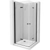 Mexen Lima Duo, cabină de duș 90 (uşă) x 90 (uşă) cm, sticlă transparentă 6 mm, profil negru + cadă de duș SLIM 5 cm, 856-090-090-70-02-4010B