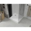 Mexen Lima, cabină de duș cu ușă rabatabilă 80 (uşă) x 80 (perete) cm, sticlă gri 6mm, profil crom + cadă de duș albă subțire + sifon crom, 856-080-070-01-40-4010