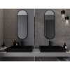 Mexen Loft, oglinda baie ovala 100 x 35 cm, culoare rama negru mat, 9851-100-035-000-70