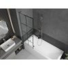 Mexen Next L, paravan de baie cu 1 aripă 60 x 150 cm, model sticlă transparentă-negru de 6 mm, profil cromat, 895-060-000-03-77-01