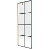 Mexen Next, paravan de baie cu 1 aripă 70 x 150 cm, sticlă transparentă de 6 mm - model negru, cupru mat, 895-070-000-00-70-77