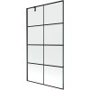 Mexen Next, paravan de baie 1 aripă 100 x 150 cm, aripă fixă, sticlă transparentă de 6 mm cu model negru, profil negru, 895-100-000-00-77-70