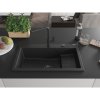 Mexen Omar, chiuveta granit cu 1 camera 800x480x210 mm, negru-argintiu metalic, sifon grafit, 6520801005-73-B