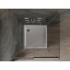 Mexen Omega, cabină de duș cu ușă glisantă 100 (uşă) x 100 (perete) cm, sticlă gri 8mm, profil crom + cadă de duș albă subțire + sifon crom, 825-100-100-01-40-4010