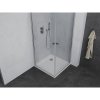 Mexen Pretoria Duo, cabină de duș cu uși cu 2 aripi 70 (uşă) x 70 (uşă) cm, sticlă transparentă 6 mm, profil crom + cadă de duș subțire 5 cm alb, 852-070-070-01-02-4010
