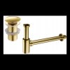 Accesorii Mexen, Sifon rotund pentru chiuveta cu dop click-clack, fara preaplin, auriu, 7991050-50