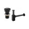 Accesorii Mexen, Sifon pătrat pentru chiuvetă cu dop click-clack, fără preaplin, negru, 7991060-70