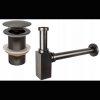 Accesorii Mexen, Sifon pătrat pentru chiuvetă cu dop click-clack, fără preaplin, grafit, 7991060-66