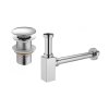 Accesorii Mexen, Sifon pătrat pentru chiuvetă cu dop click-clack, fără preaplin, crom, 7991060-00