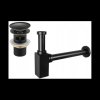 Accesorii Mexen, Sifon pătrat pentru chiuvetă cu dop click-clack, cu preaplin, negru antic, 7992060-79