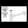 Accesorii Mexen, Sifon pentru sticle pentru chiuvetă rotund cu dop click-clack, fără preaplin, alb, 7991050-20